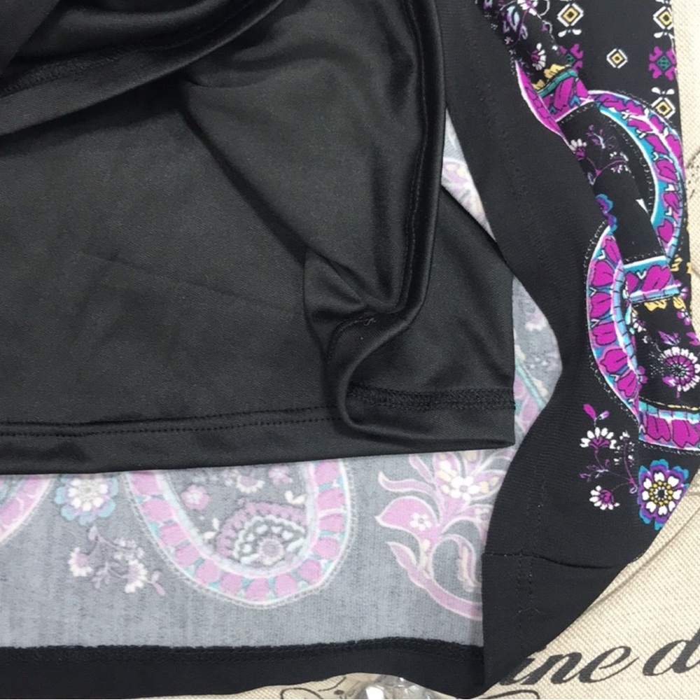 Cece Black Dress with Paisley Hem - Picture 5 of 6
